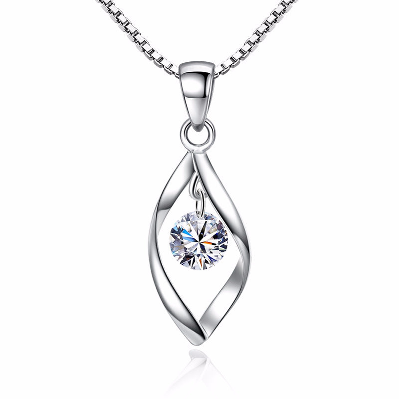 Silver Rotating Love Necklace for Women Korean Style